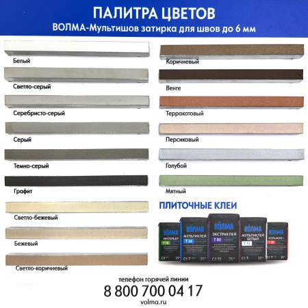 Затирка для плитки ВОЛМА Мультишов 2 кг. мятная